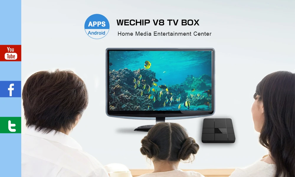 Wechip V8 Android 7.1.2 ТВ приставка с i8 беспроводной клавиатурой HDMI 2,0 Горячая 1 год IP tv suscirption Европа WEIN ТВ приставка