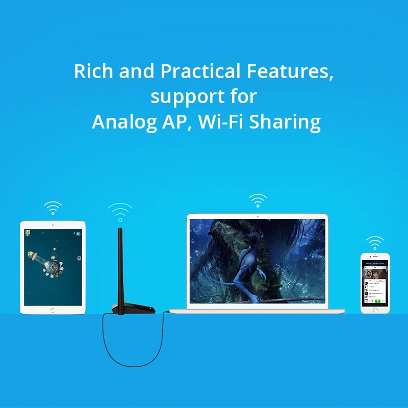 TP Link WN826N Беспроводной Wifi USB адаптер 300 Мбит/с 2 * 5dBi высоким коэффициентом усиления