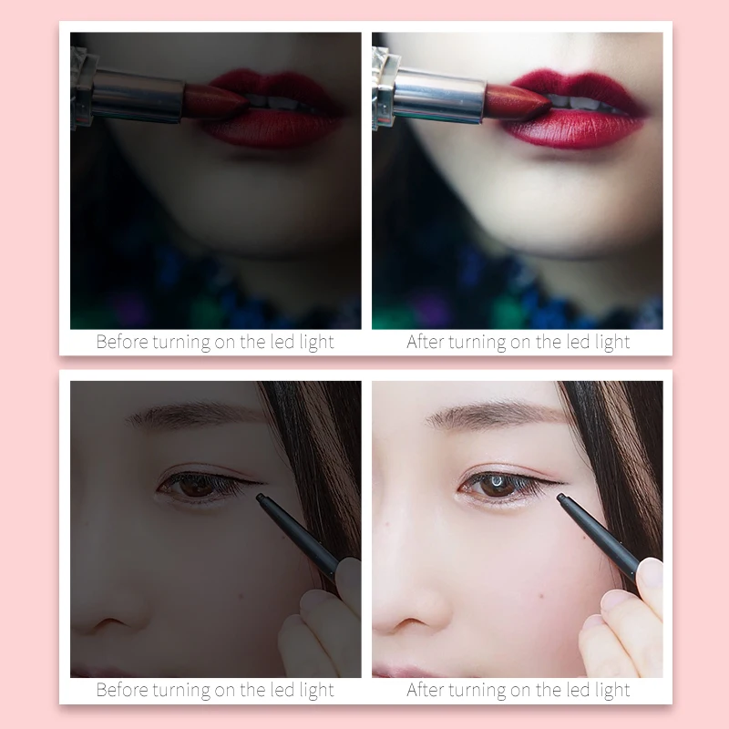 Мини зеркало для макияжа портативное светодиодное 3X увеличительное ручное