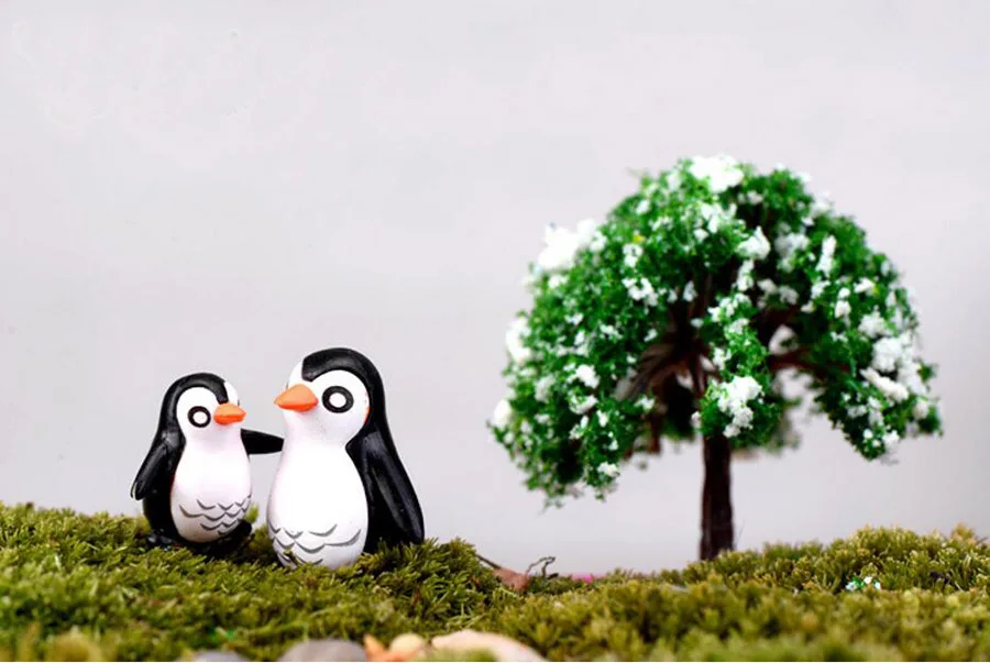 

20pcs Animal Cute Penguin Father&Son Fairy Garden Miniatures Decorations for Terrarium Moss Bonsai Flowerpot Home Craft