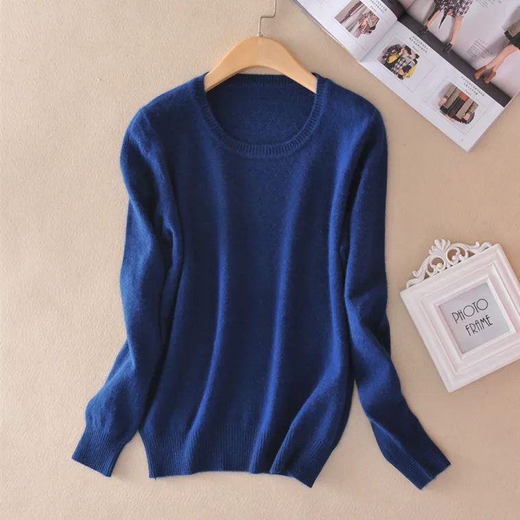 Women Knitted Cashmere Sweater O-neck Pullover Thin Female Slim Warm knitwear Skinny Clothing Mujer | Женская одежда