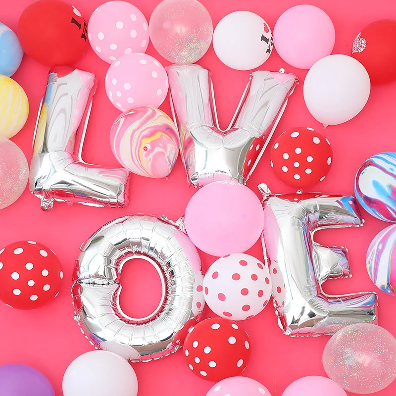 32 дюймовый фольгированный воздушный шар с надписью LOVE для юбилея свадьбы
