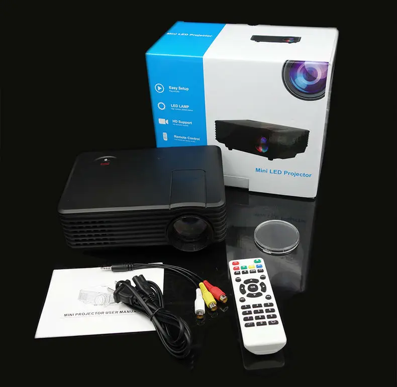 2000 люмен Мини Портативный проектор HD домашнего кинотеатра мини светодиодный для