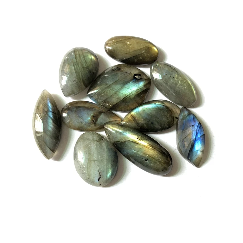 

Wholesale mixed 5pcs/lot Green Blue Flash Labradorite Bead Pendant Cabochon,Healing Gem Stone,Size 30mm+