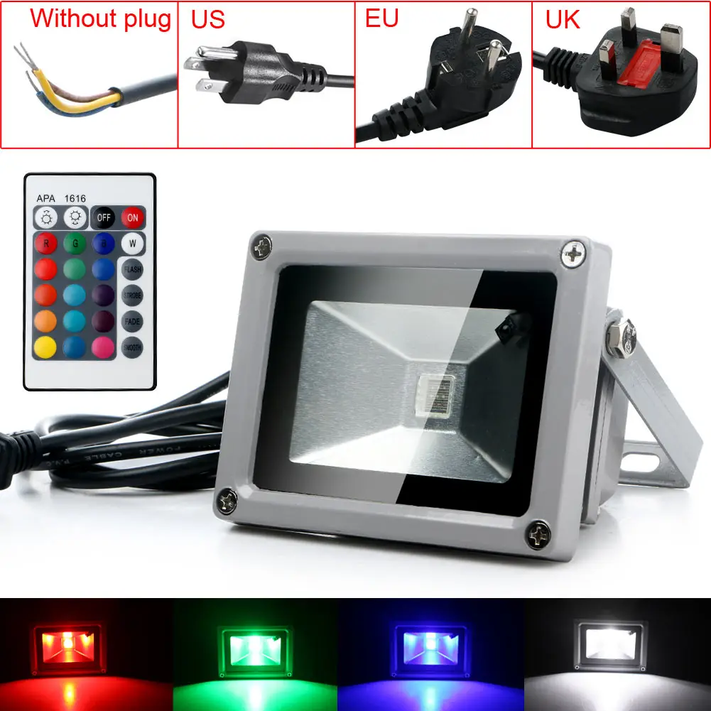 Новое прибытие открытый 10 Вт RGB Водонепроницаемый Светодиодный прожектор ландшафтный светильник с дистанционным управлением украшение дома