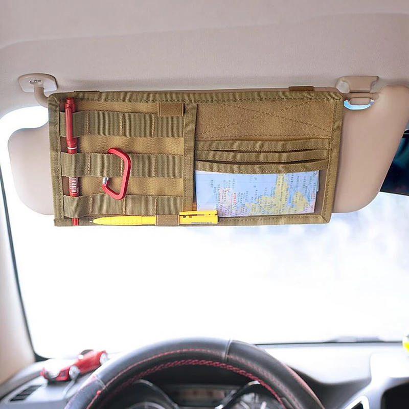 Тактический MOLLE козырек автомобиля панель грузовик автомобиль солнцезащитный козырек Органайзер CD сумка держатель Чехол авто аксессуары