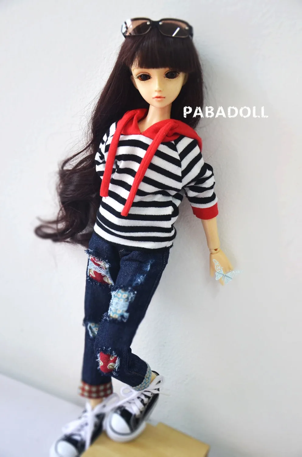 Новые модные джинсовые брюки с нашивками для BJD1/4 MSD 1/3 SD16 Одежда кукол CWB82|doll