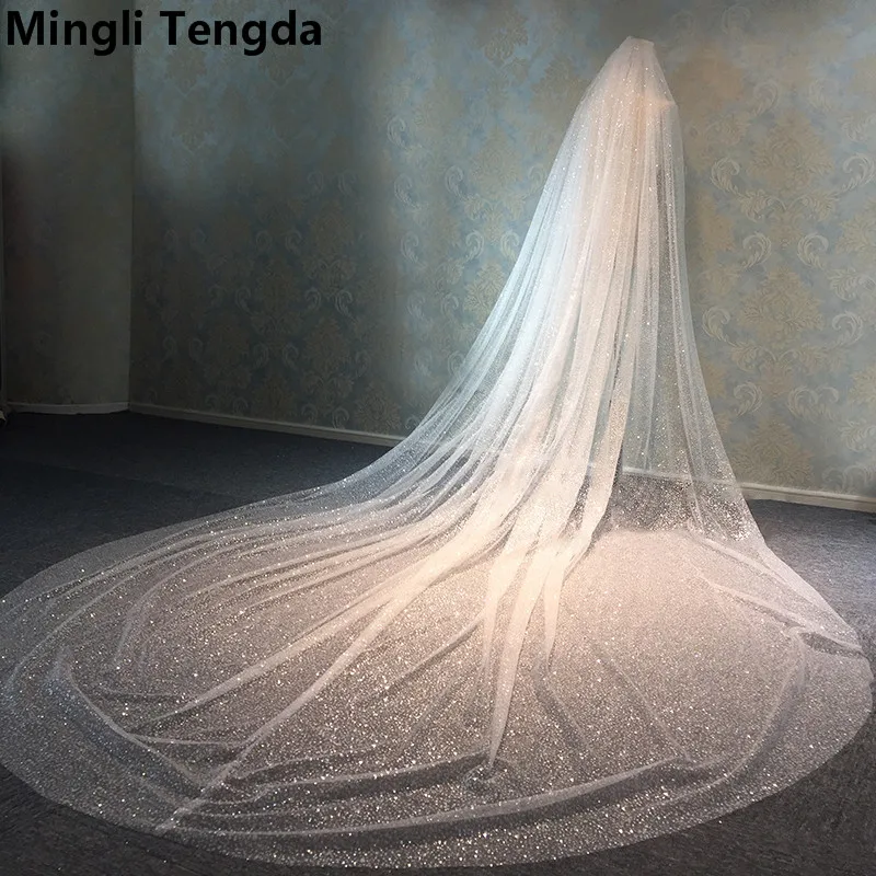 Вуаль mingli Tengda Vibrato блестящая вуаль для невесты длиной 3 5 м ширина венчания Новинка