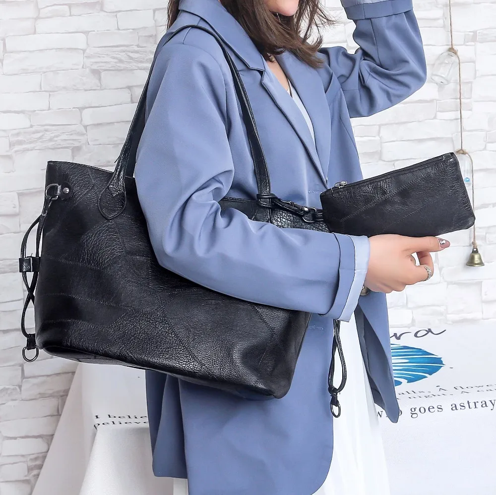 2 шт./набор женские кожаные сумки высокое качество кошельки и сумочки Sac A Main