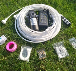 white system F076 открытый сад запотевание системы охлаждения воды комплект системы с 12 В Лучший Насос для сада теплицы рептилий Москитная защита - Цвет: white system