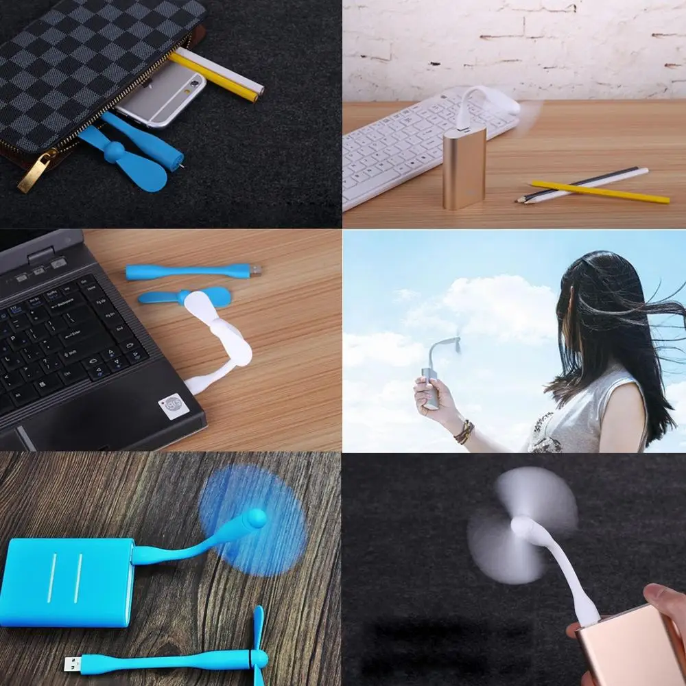 Оригинальный Портативный Гибкий бесшумный USB вентилятор охлаждения для ноутбука