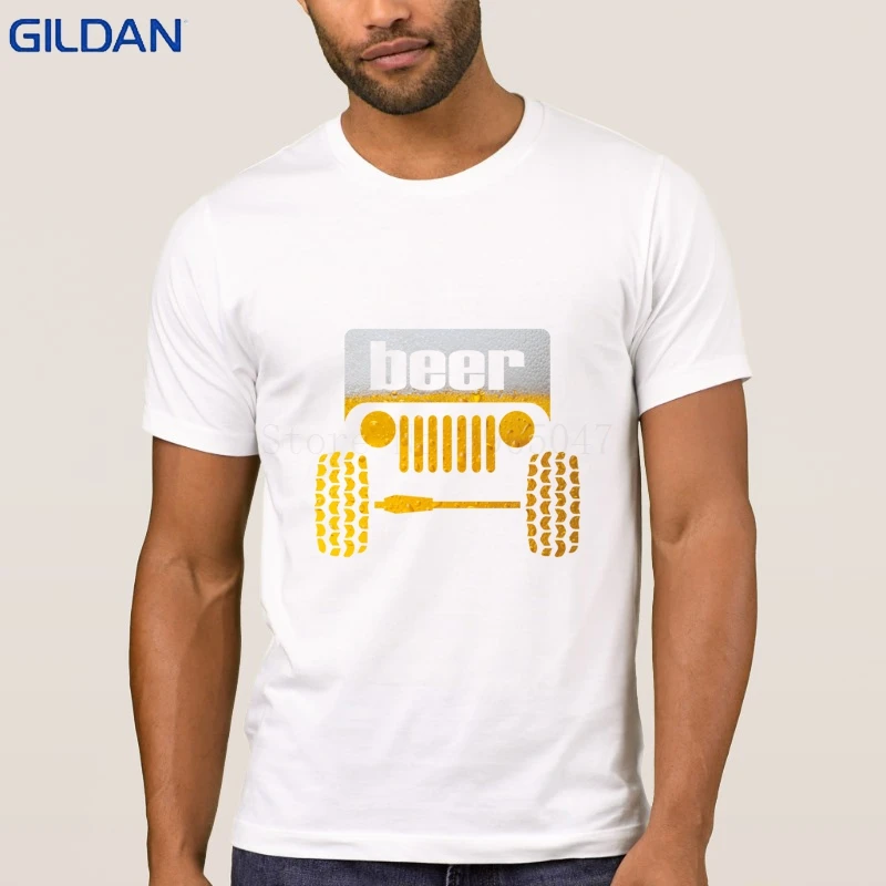 Jeep Beer T Shirt Printed Cool T-Shirt Summer Great Camisas Hombre Men's Tshirt Famous | Мужская одежда