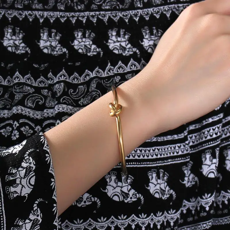 Vnox золото-цвет узел Цепочки и ожерелья браслет Ювелирные наборы для Женская