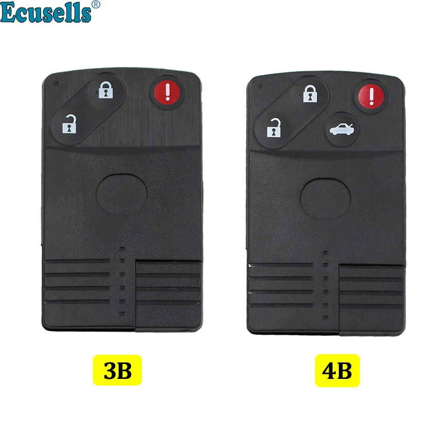 

2/3+Panic BUTTON SMART CARD KEYLESS REMOTE KEY SHELL CASE FOB UNCUT KEY FOR MAZDA 5 6 CX-7 CX-9 RX8 Miata MX5 3/4 buttons