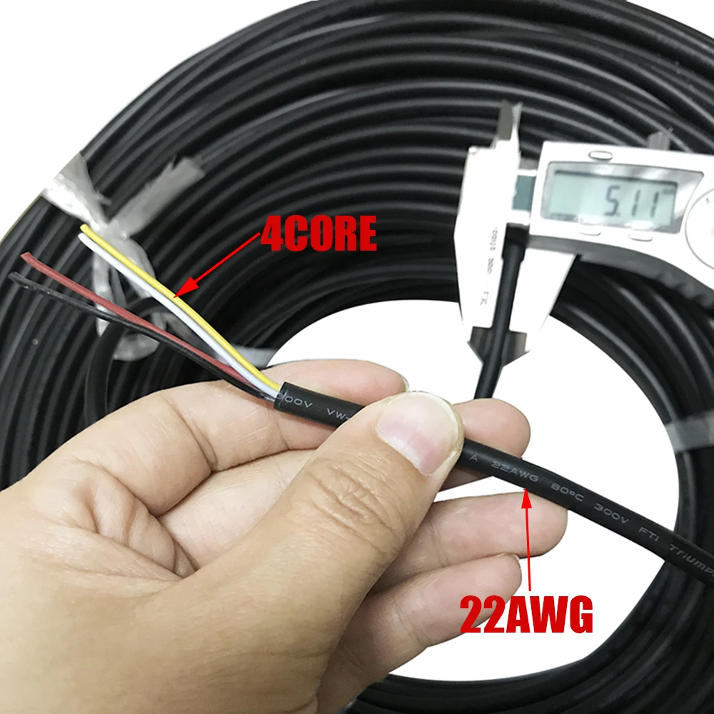 10 метров UL2464 2C/3C/4C/5C 22AWG многожильный луженый медный провод ПВХ кабель аудио кабель сигнальный провод кабель питания