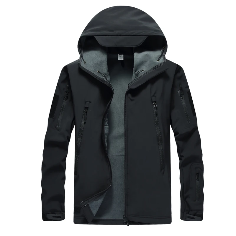 Мужская камуфляжная армейская тактическая куртка из мягкой кожи акулы