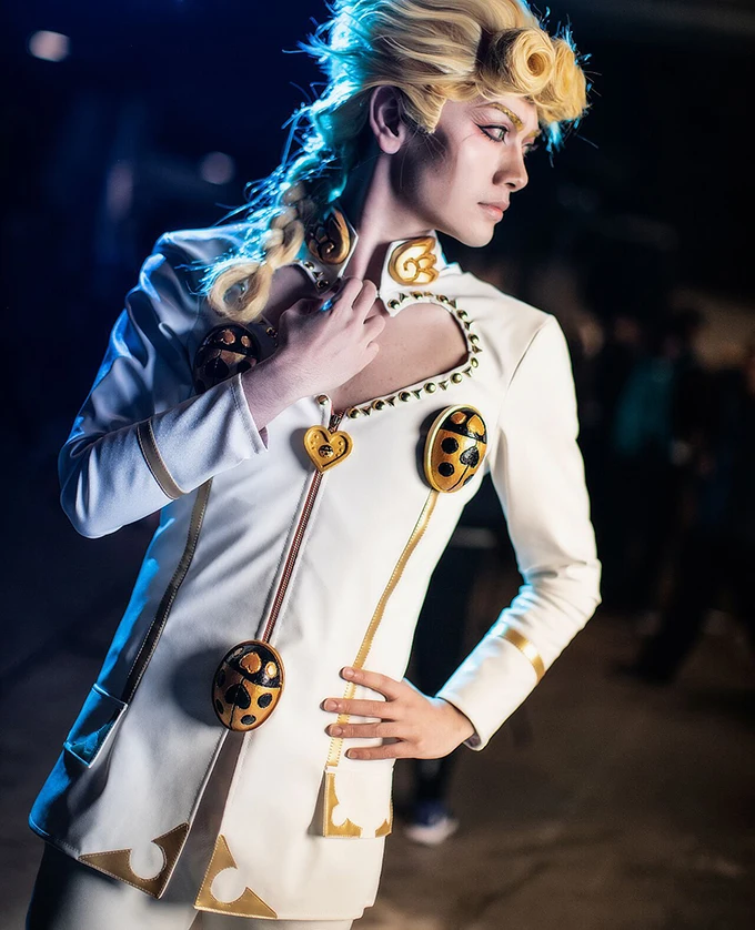 [Настройка] Аниме! JOJO'S невероятное приключение Giorno Giovann из искусственной кожи Готическая Униформа Косплэй Хэллоуина Костюм