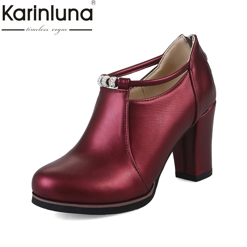 Karinluna/размеры 32 48 Качественные женские туфли лодочки Вечерние на платформе и