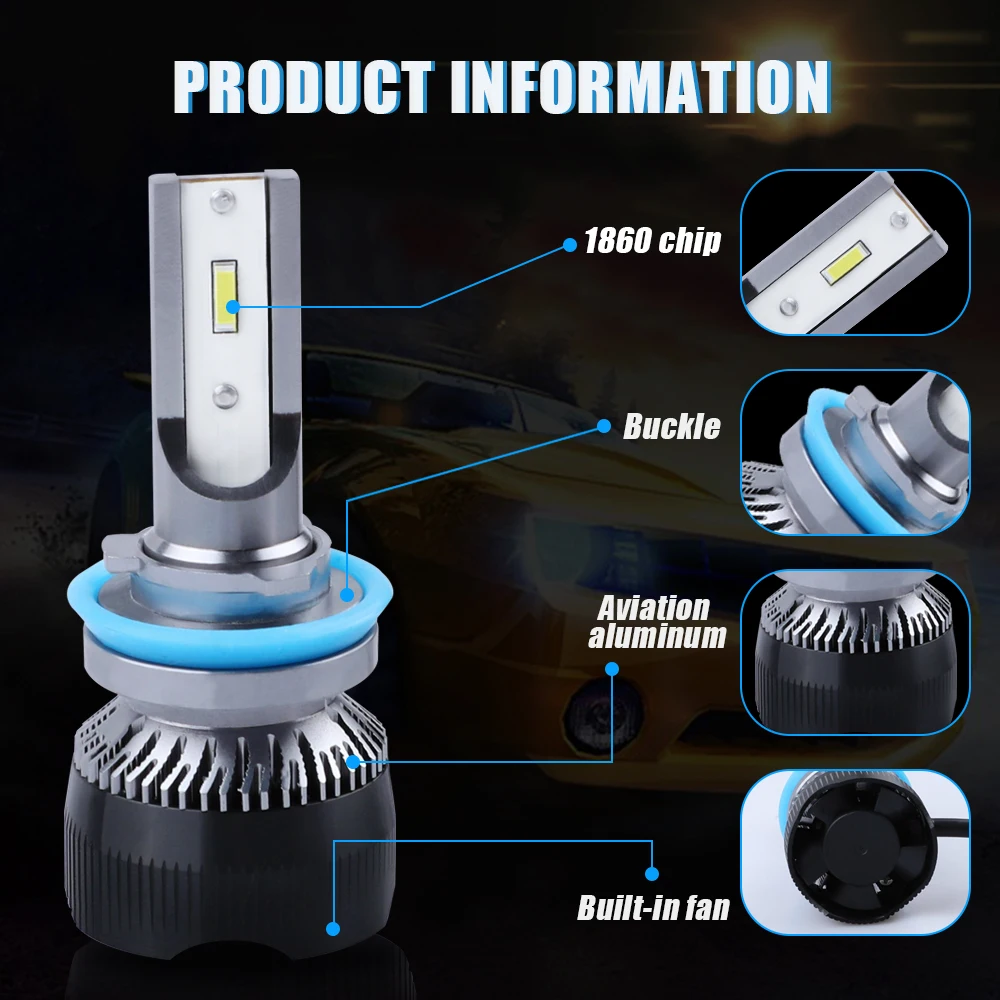 H7 H11 led H1 H3 9005 9012 автомобильные лампы головной светильник 50 Вт 4500LM источник HB3 Авто