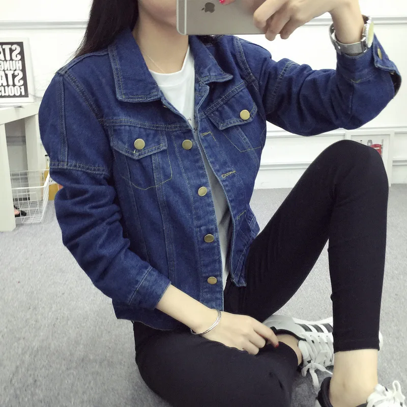 Big yards couture autumn wear cowboy short coat fat MM200 jin han edition younger sister easy QNS1105 | Женская одежда