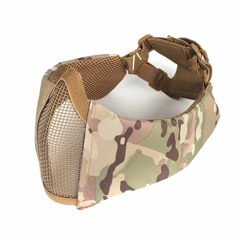 CP Airsoft Tattico Fan Esercito Camuffamento Gioco Maschera di Pollo Nuovo mezzo viso metal acciaio сетка maschera - Цвет: CP