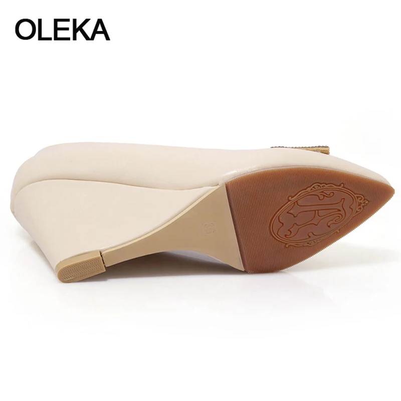 Oleka 2018 Весна Для женщин Мода Насосы сладкий Розовая женская обувь 8 см Дамская на