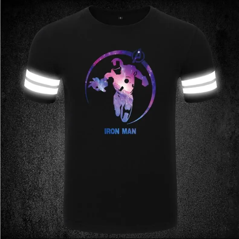 Мужская хлопковая футболка с круглым вырезом и коротким рукавом черная принтом