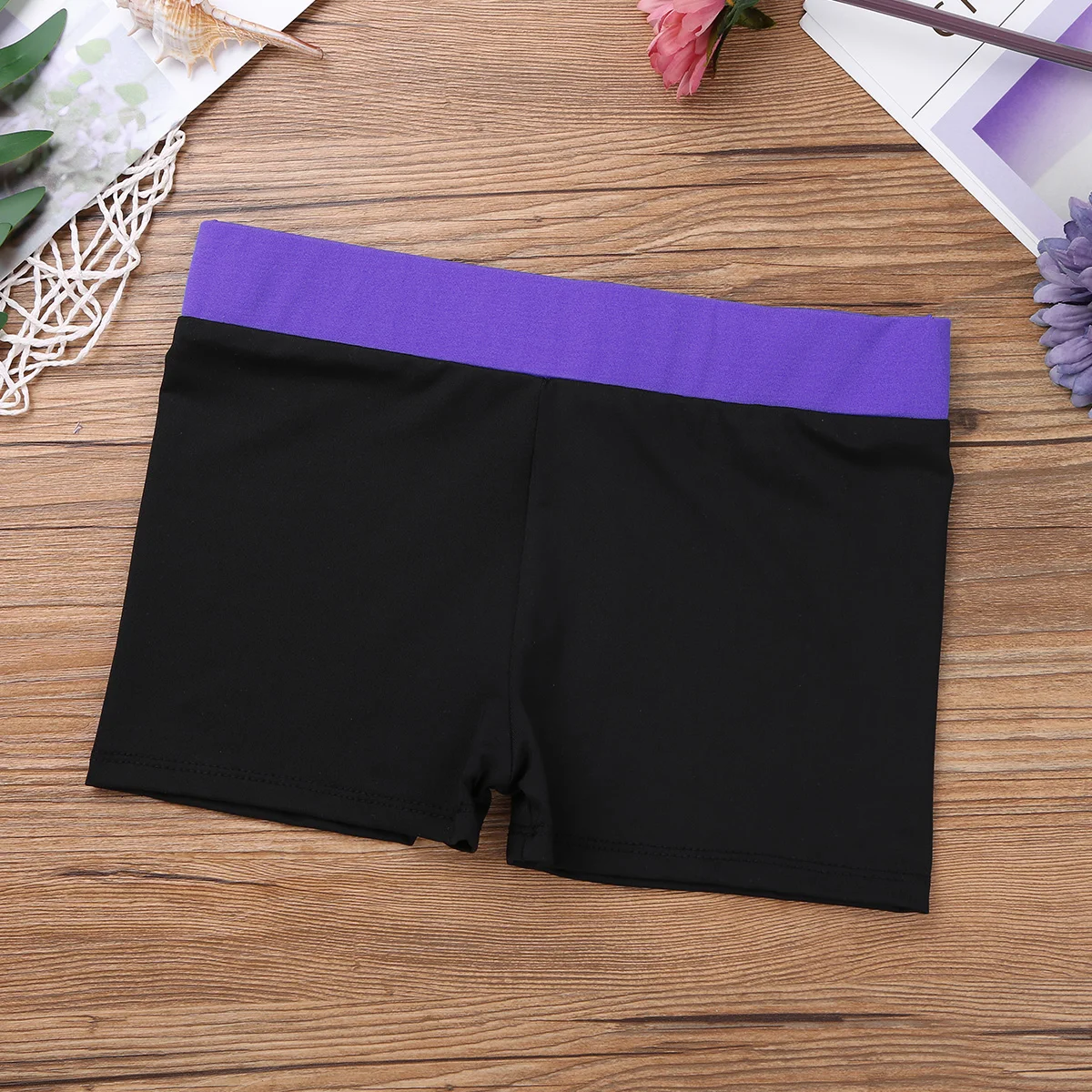 FEESHOW Дети Высокое качество широкий эластичный пояс мальчик-вырезать Activewear Шорты для йоги для спорта гимнастические тренировки девушка шорты для танцев