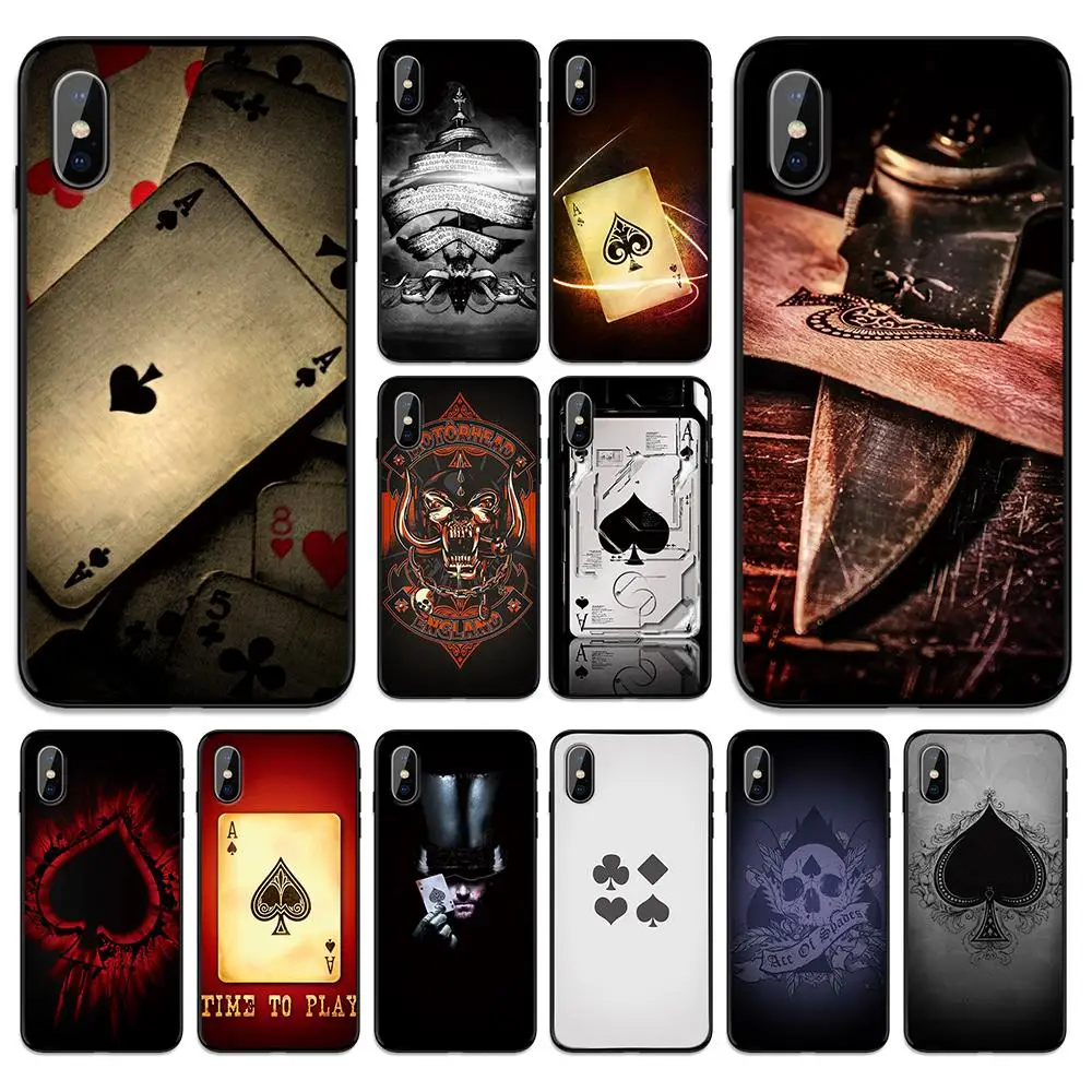Ace of Spades мягкая термополиуретановая крышка чехол для Apple iPhone 6 6S 7 8 Plus 5 5S SE X XS MAX XR