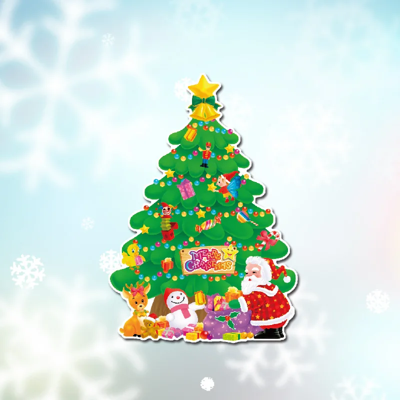 Merry Christmas Santa Claus Decoration Car Stickers Decals Vinyl Waterproof Reflective For Auto Accessories Styling | Автомобили и