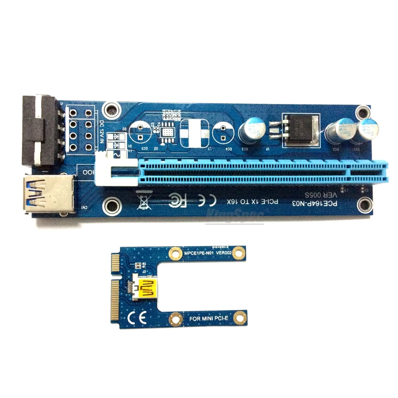 Мини pci-e pci express riser card 1x to 16x USB 3,0 кабель для передачи данных SATA to 4Pin IDE Molex источник питания для BTC Miner Machine riser