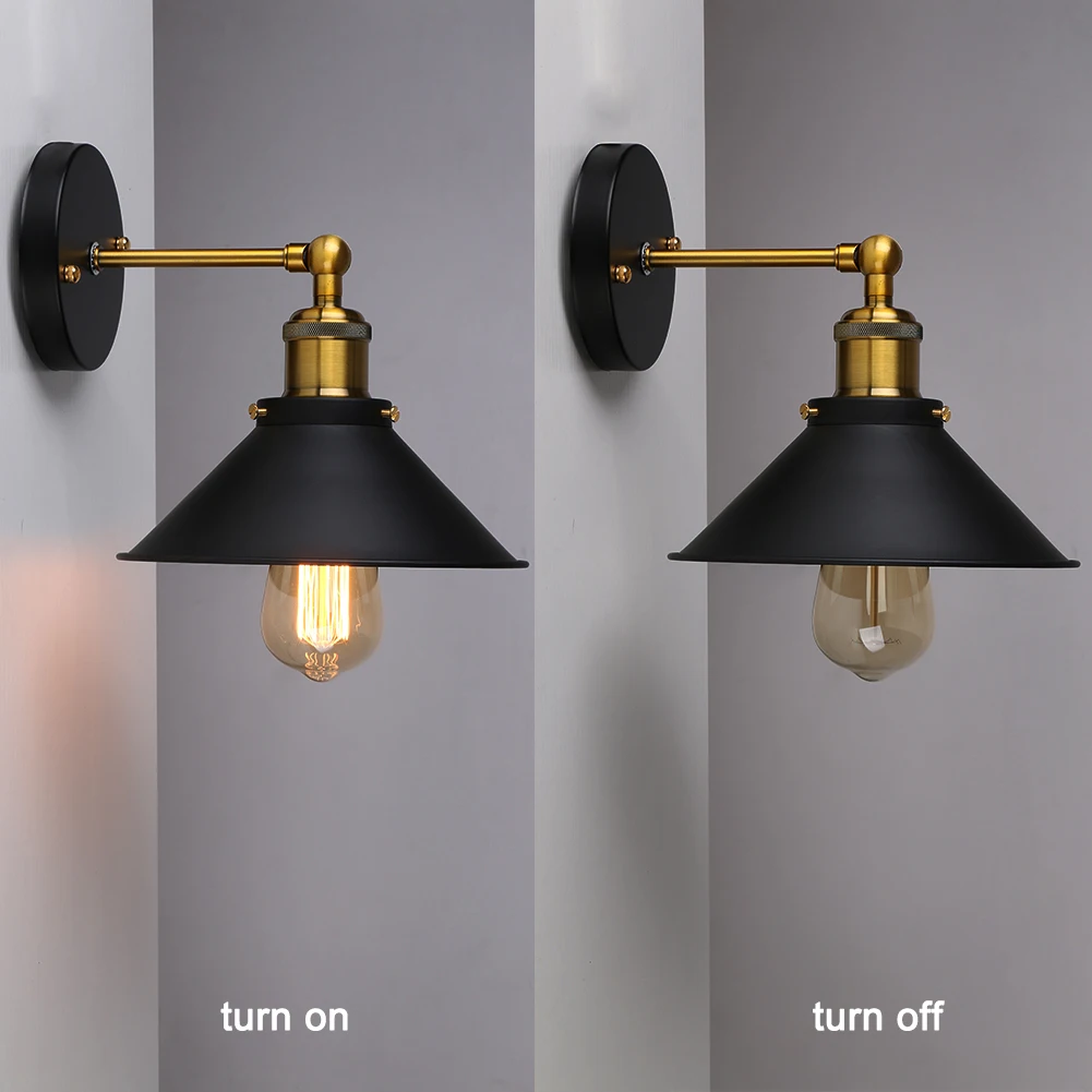 Настенный ретро светильник из латуни промышленный одноголовый настенный в