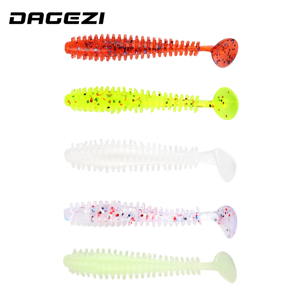 DAGEZI 5 шт./лот Мягкая приманка Swimbaits T tail мягкая рыболовная Jig Head 6 8 см/1 г