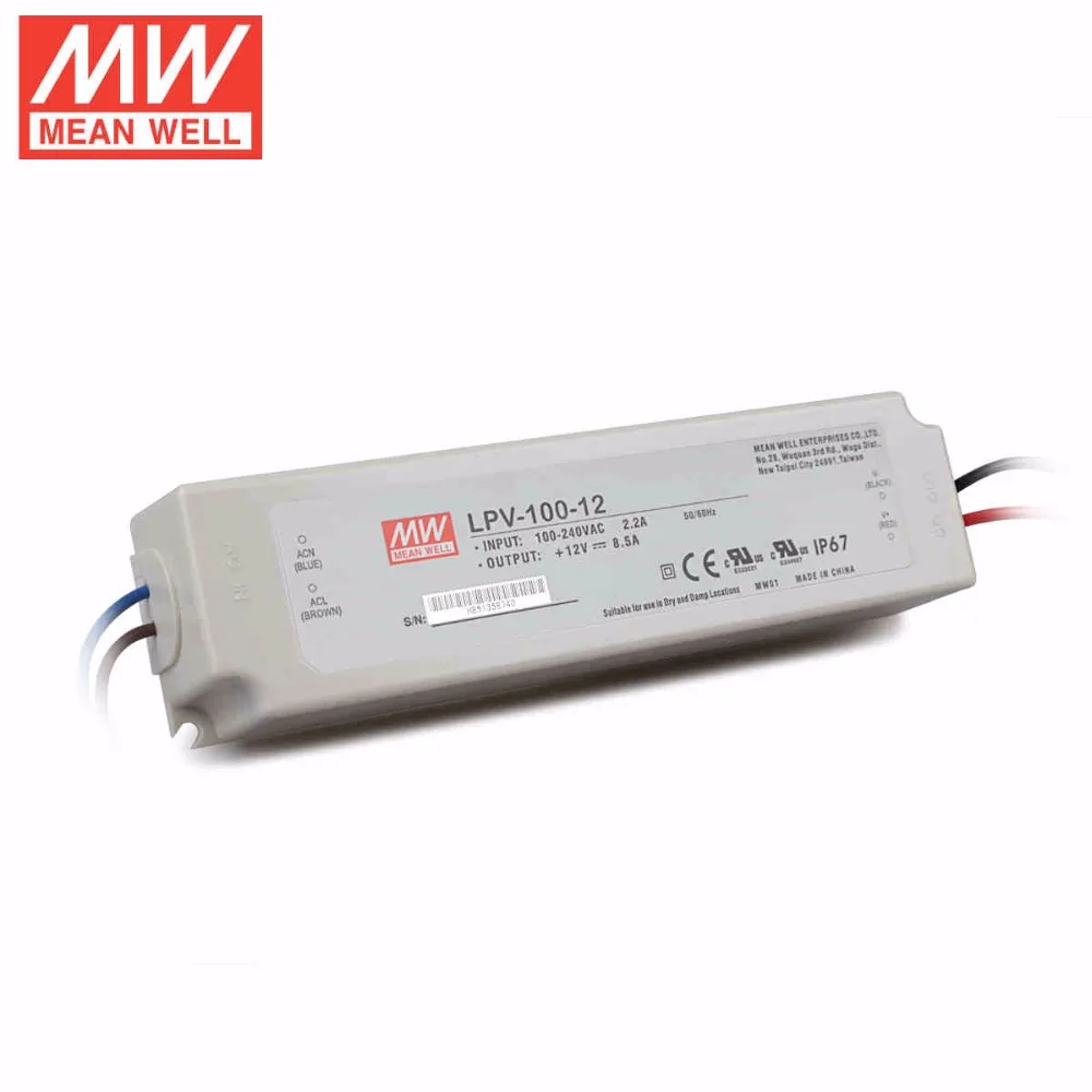 Mean Well LPV-100-5V/12В/24В 100 Вт светодиодный водонепроницаемый драйвер Один выход