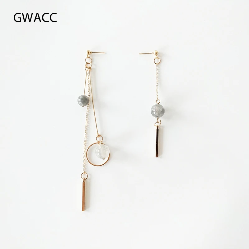 Женские серьги с кисточками GWACC длинные серьги-подвески асимметричной цепочкой и