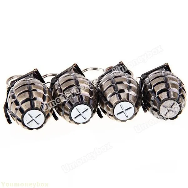 Hot selling Promotion sale Top quality 4pcs Grenade Style Keychains + 0.5mw Red Lasers White LED Lights Coppery|led zone|light led striplight video |