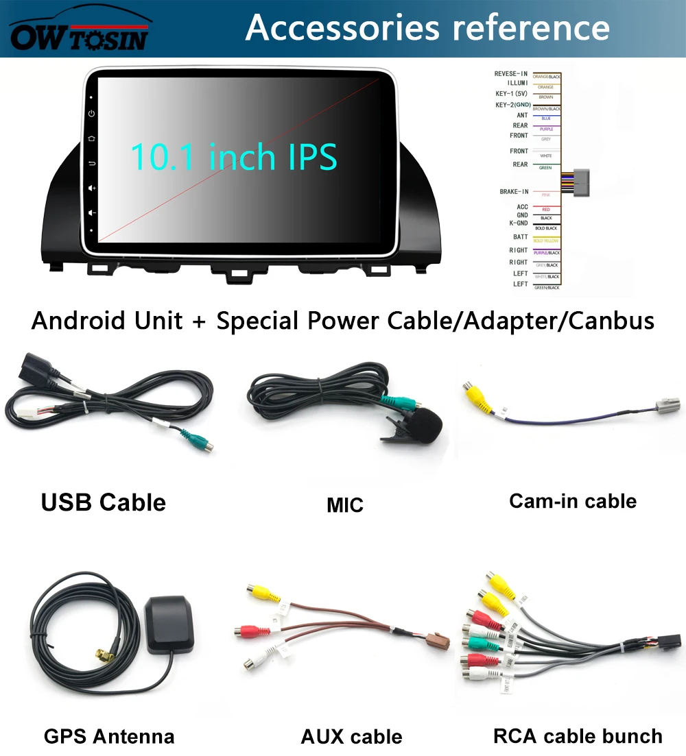 10," ips Android 9,0 8 ядерный 4 Гб ram+ 64 ГБ rom Автомобильный DVD радио плеер gps для Honda ACCORD 10 DSP CarPlay Parrot BT Adas стерео