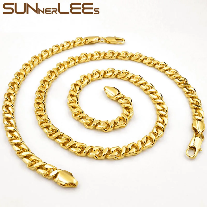 Браслет и ожерелье цвета розового золота 7 мм 8 дюймов|necklace bracelet set|necklace braceletcurb cuban |