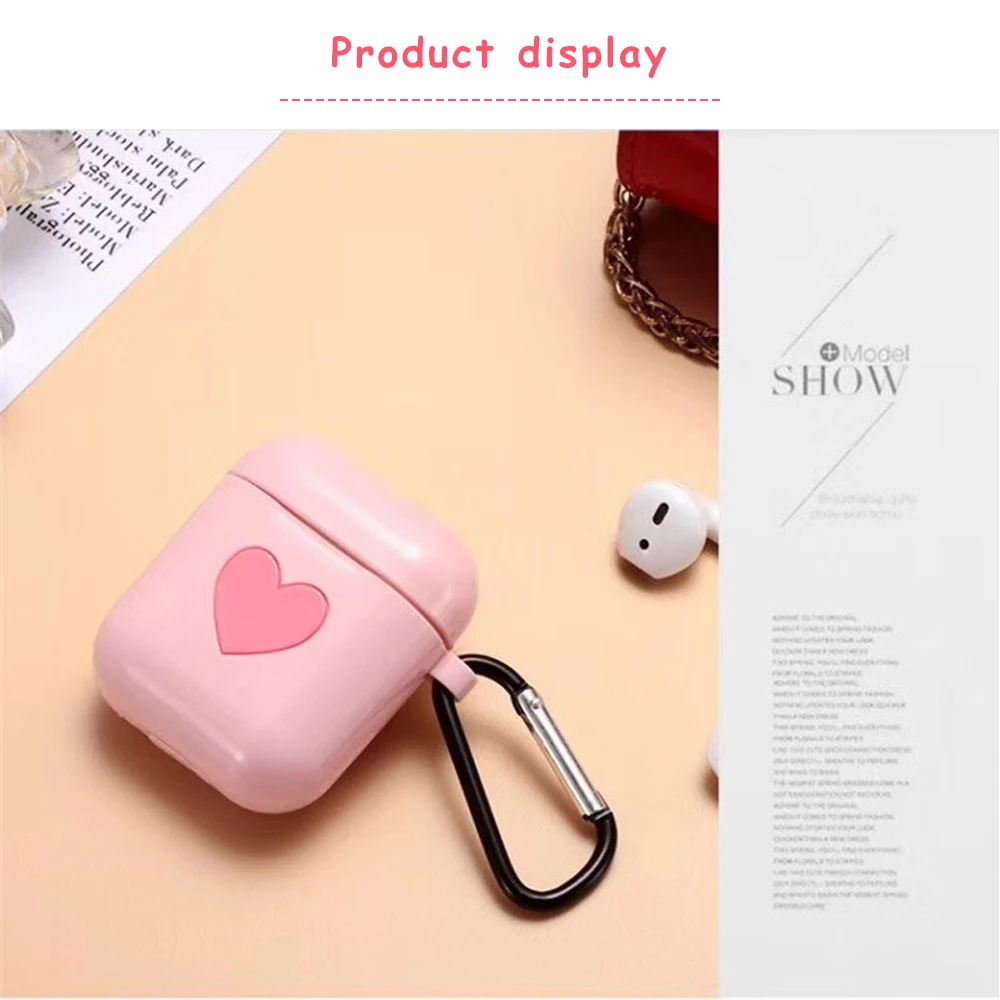 Чехол для AirPods из ТПУ с сердечком и ярких цветов милый Защитный Мягкий чехол Airpods