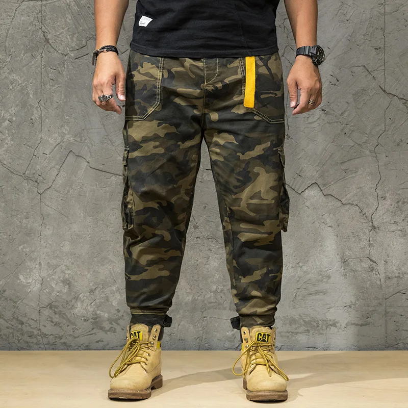 camoflage Камуфляжные штаны, модные мужские брюки до лодыжки, большие размеры 5xl 6XL, эластичная резинка на талии, в стиле хип-хоп, уличная одежда, камуфляжные брюки-карго для бега - Цвет: camoflage