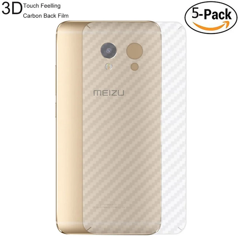5 упаковок 3D Защитная пленка для задней панели из углеродного волокна Meizu M5 Note M2 M3