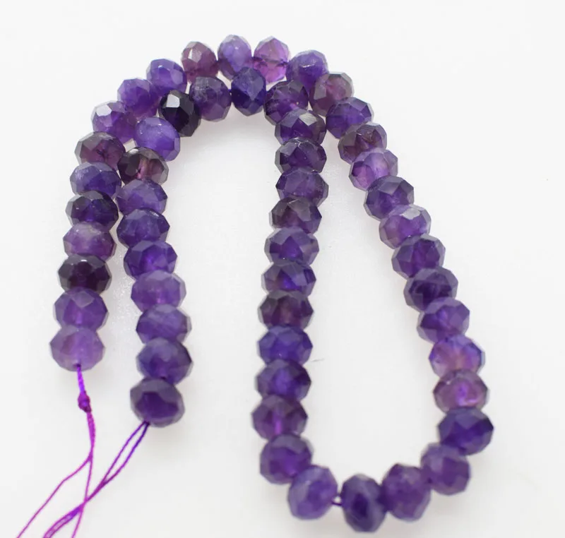 Бусины Круглые граненые аметист АА 10 х6 мм 38 см для самостоятельного изготовления