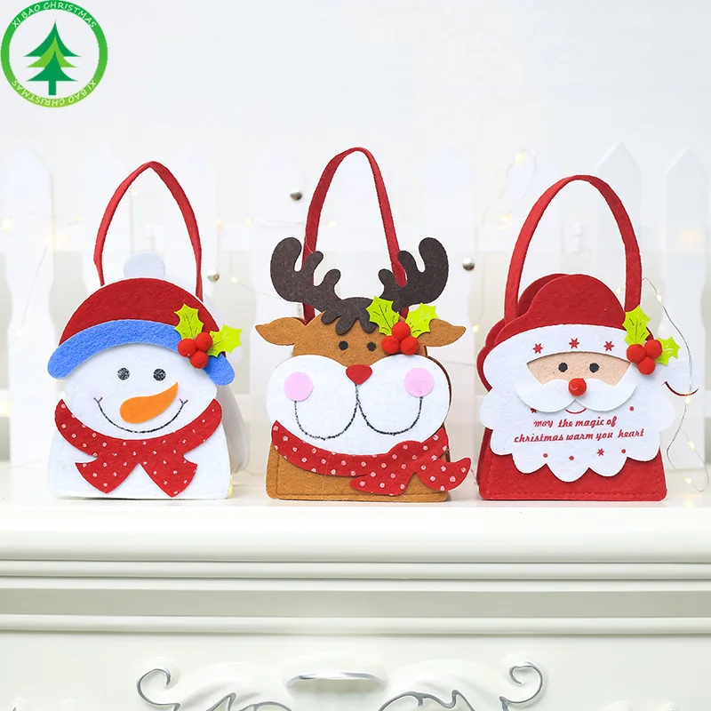 Новый рождественский мультяшный мешок для конфет Рождество Войлок портативный