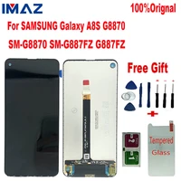 imaz orignal lcd for samsung galaxy a8s g8870 sm g8870 sm g887fz lcd display touch screen digitizer assembly for a9 pro 2019 lcd