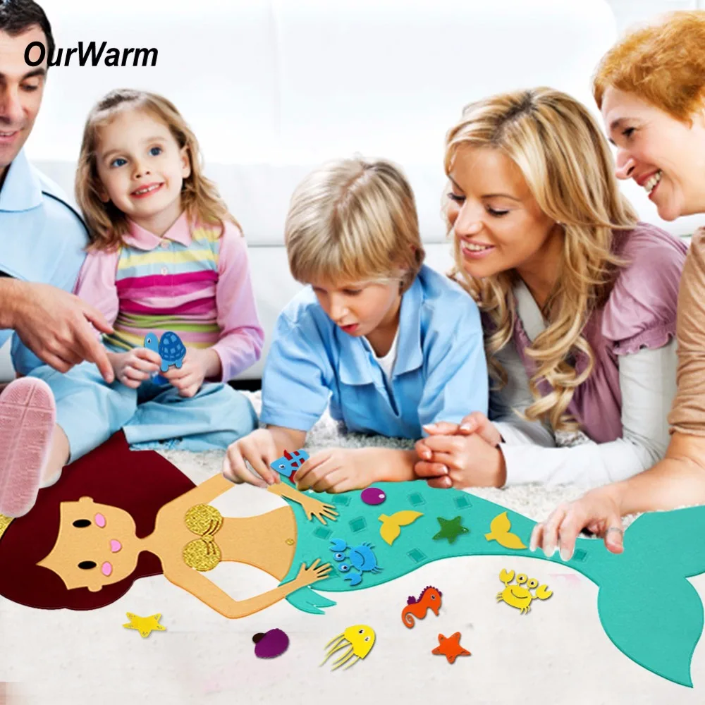 Фетровая игрушка ручной работы OurWarm сделай сам подарок на день рождения русалки