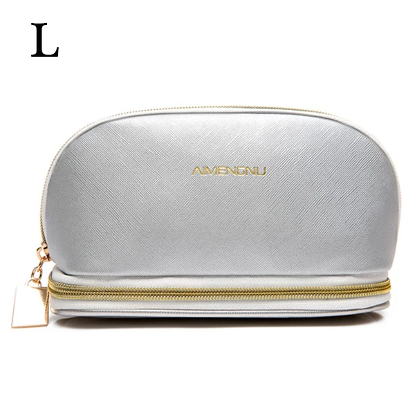 L-Gray Cosmetic bag HMUNII косметичка для путешествий, Несессер для туалетных принадлежностей, косметичка, органайзер для красоты, женские футляры из искусственной кожи, водонепроницаемая косметичка - Цвет: L-Gray Cosmetic bag