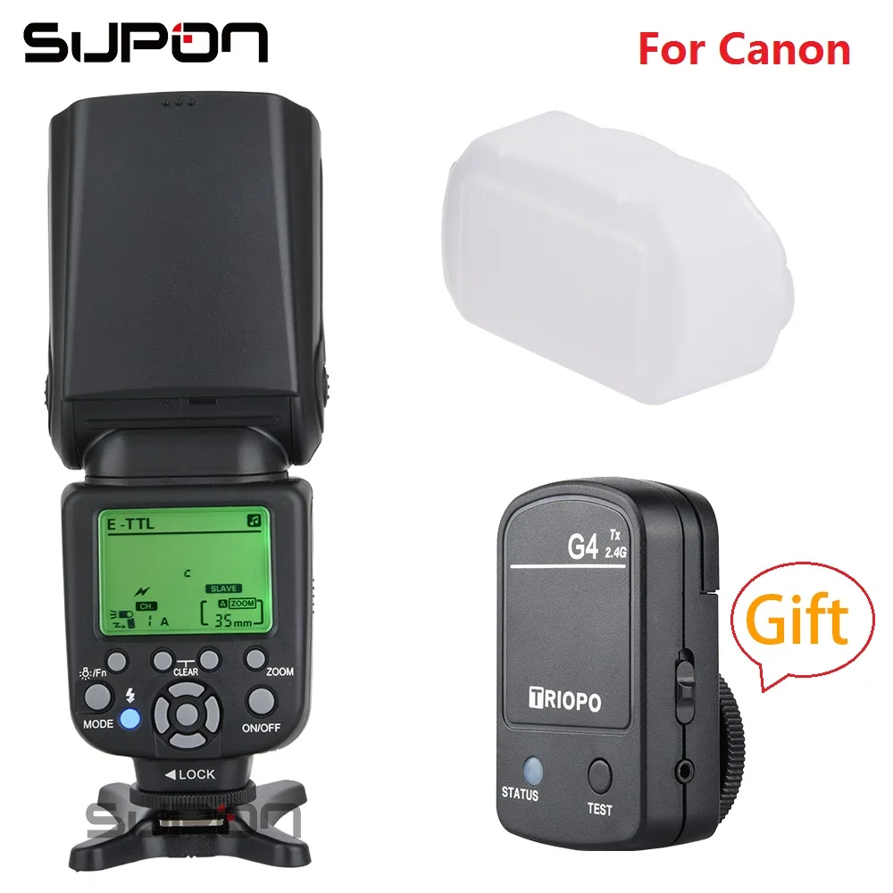 Новинка Triopo TR 982C III TTL Speedlite On camera Flash GN58 с ЖК экраном + TX G4 2 4G для Canon EOS 5D Mark ii iii 6D 7D 60D