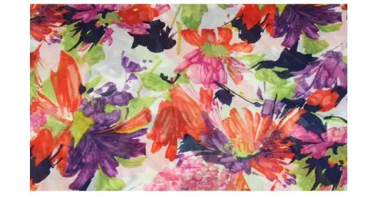 

High quality women summer flower print silk scarf large shawl