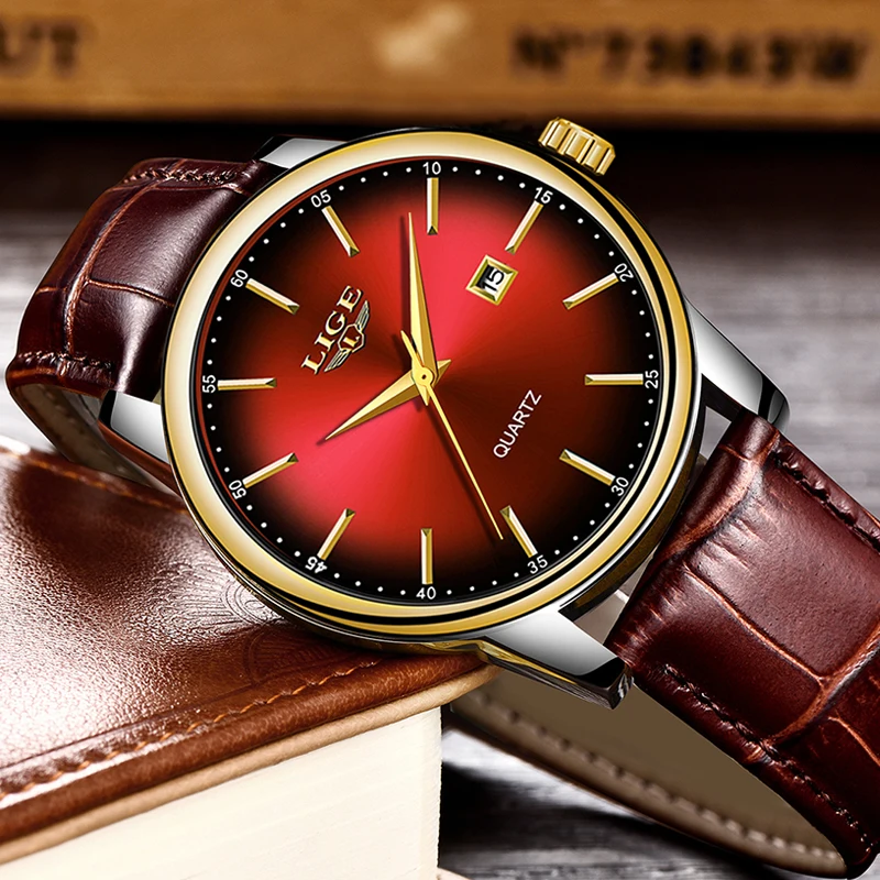 LIGE мужские часы лучший бренд класса люкс спортивные водонепроницаемые кварцевые