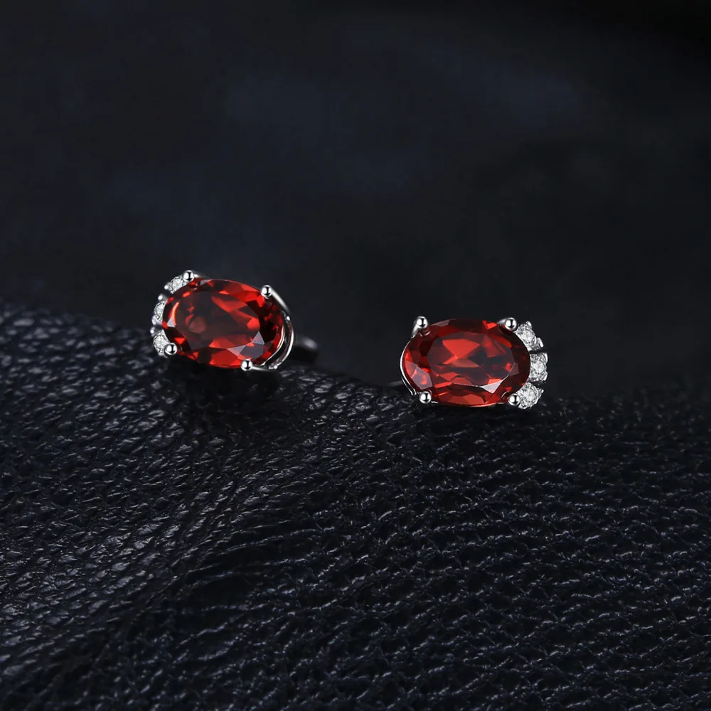 Jewelrypalace 1.2ct овальный Природный гранат Серьги гвоздики для Для женщин 100% реального
